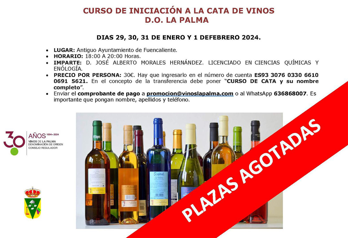 Curso intensivo de cata de vinos en Fuencaliente a finales de enero 2024 1 Cursos de cata de vinos en antiguo ayuntamiento de Fuencaliente