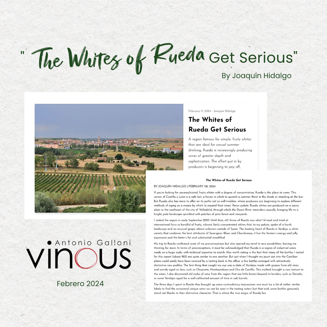 Revista Vinous realza la calidad de los vinos D.O. Rueda en reportaje especial 1 Revista Vinous distingue los vinos DO Rueda por su calidad