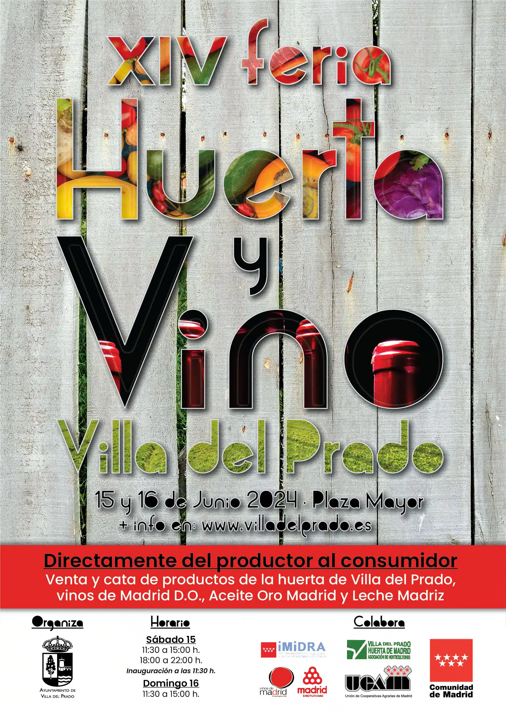 «Feria Huerta y Vino» en Villa del Prado, Madrid, el 15 y 16 de junio