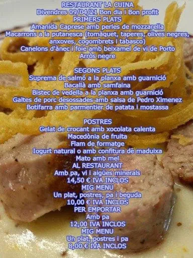 Descubre la cocina mediterránea en Manresa, un lugar ideal para disfrutar de mariscos frescos y un ambiente acogedor 13 imagen La Cuina en Manresa